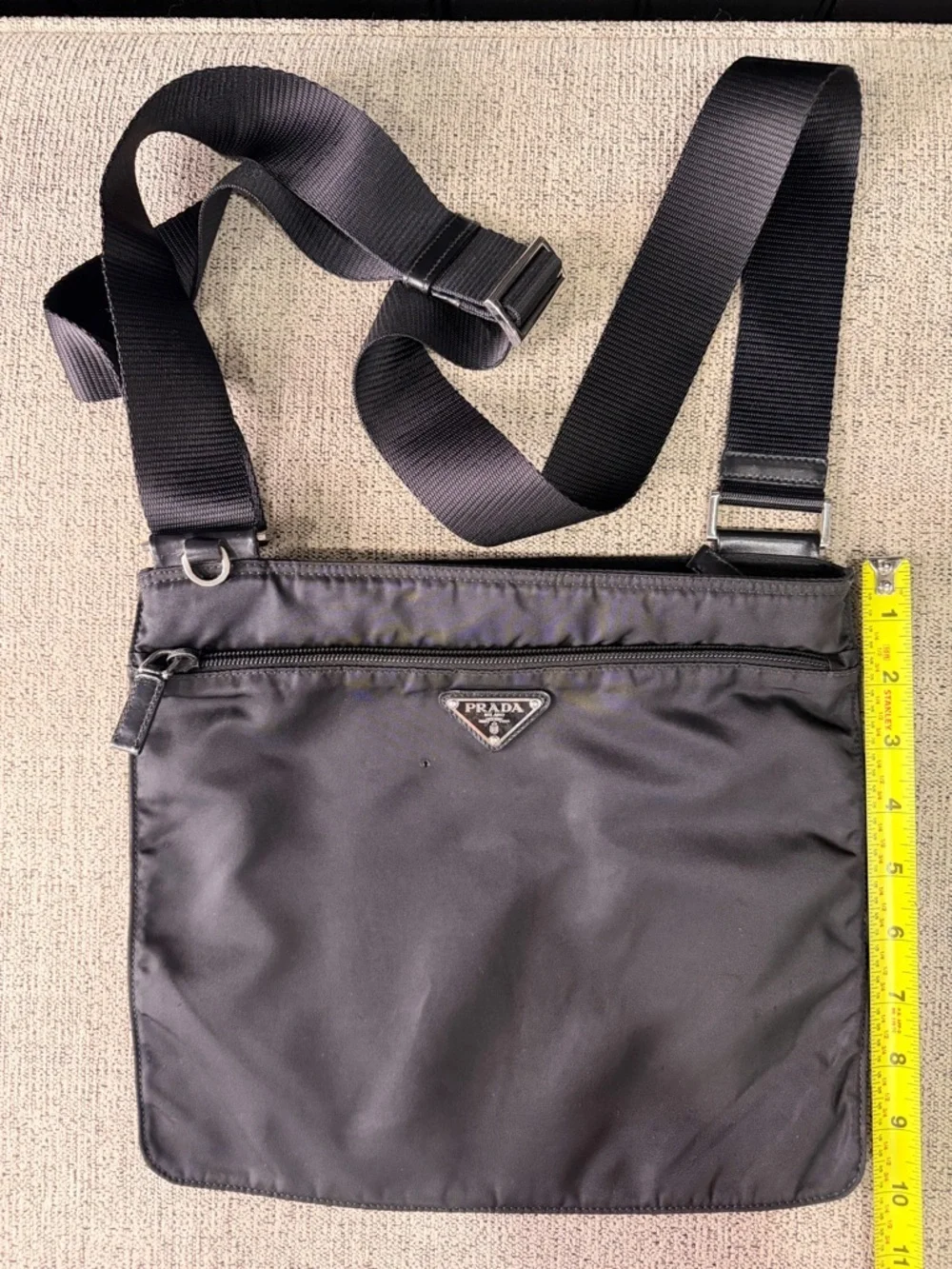 Prada Vintage Black Nylon Crossbody Bag